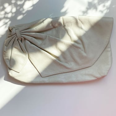 White Leather Clutch