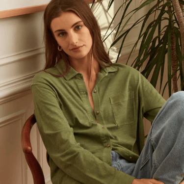 Washed Avery Shirt in Olivine