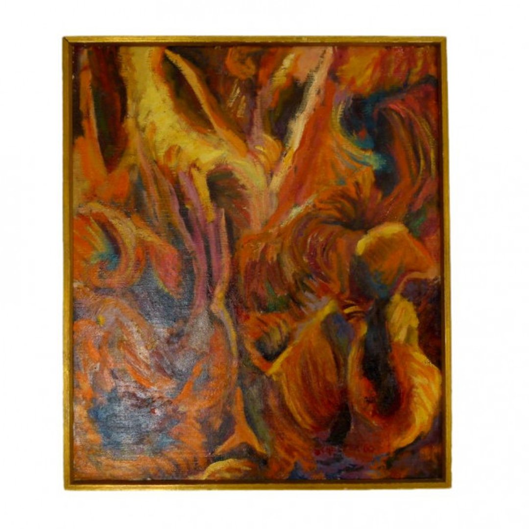 1960 David Schecter Abstract Oil | City Issue | Candler Park - Atlanta, GA