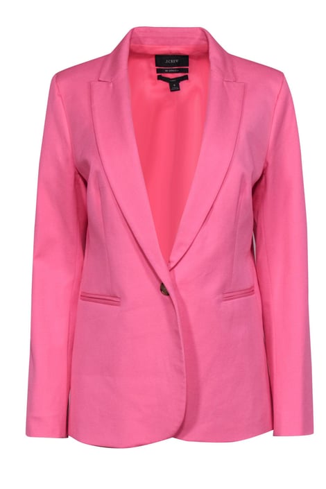 J.Crew - Bright Pink &quot;Baz&quot; Single Button Cotton Blend Blazer Sz 8