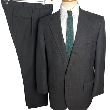 Vintage 1980s BROOKS BROTHERS "346" Wool 2pc Sack Suit ~ size 40 R ~ 3 Roll 2 ~ jacket / pants ~ Preppy / Ivy Style / Trad ~ 