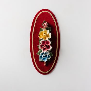 vintage Italian capodimonte porcelain flowers on velvet