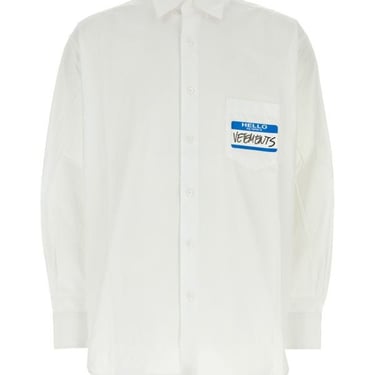 Vetements Unisex White Poplin Oversize Shirt