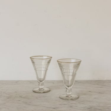 Pair of Gold Rim Bistro Glasses