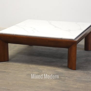 Square Calacatta Quartz Modern Table 