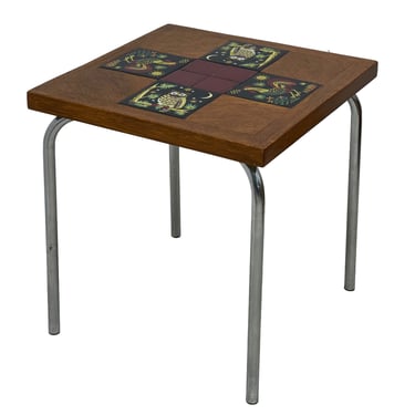 Free Shipping Within Continental US - Vintage Mid Century Tile Top End Table or Accent Stand 