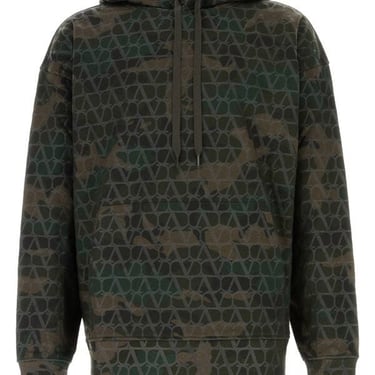 Valentino Garavani Men Printed Cotton Blend Oversize Sweatshirt