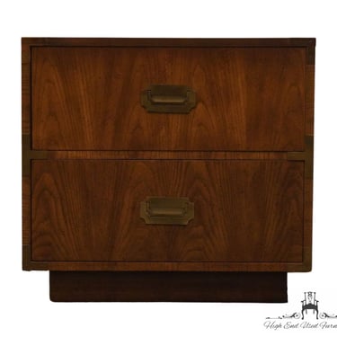 DIXIE FURNITURE Walnut Italian Campaign Style 24" Two Drawer Nightstand 767-621 