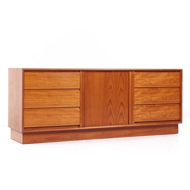 Danflex Mid Century Teak Tambour Door Lowboy Dresser - mcm 