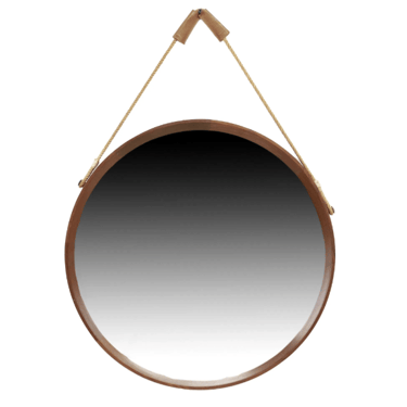 Teak Circle Mirror, Italy, 1950’s