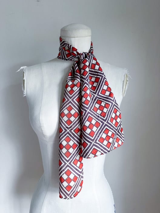 小物 tartan check retro antique vintage scarf Tartan check retro antique vintage scarf