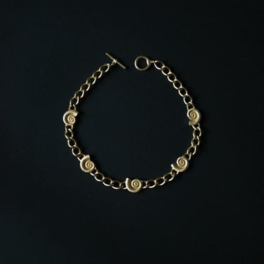 3011a / gold coiled shell chain collar necklace 