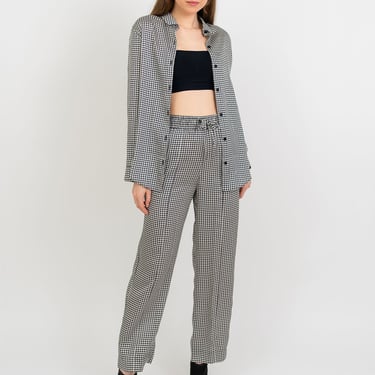 Brooklyn Button Up | Soft Black and White Houndstooth