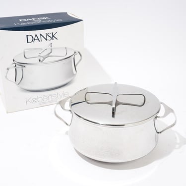 Dansk Kobenstyle 2 Quart Casserole Stainless Steel, with Lid, 1990s 2000s 