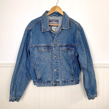 Vintage 1980s Union Bay blue denim jean jacket - size medium 