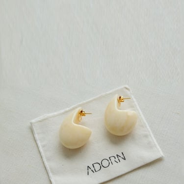 ADORN Big Drop Earrings - White