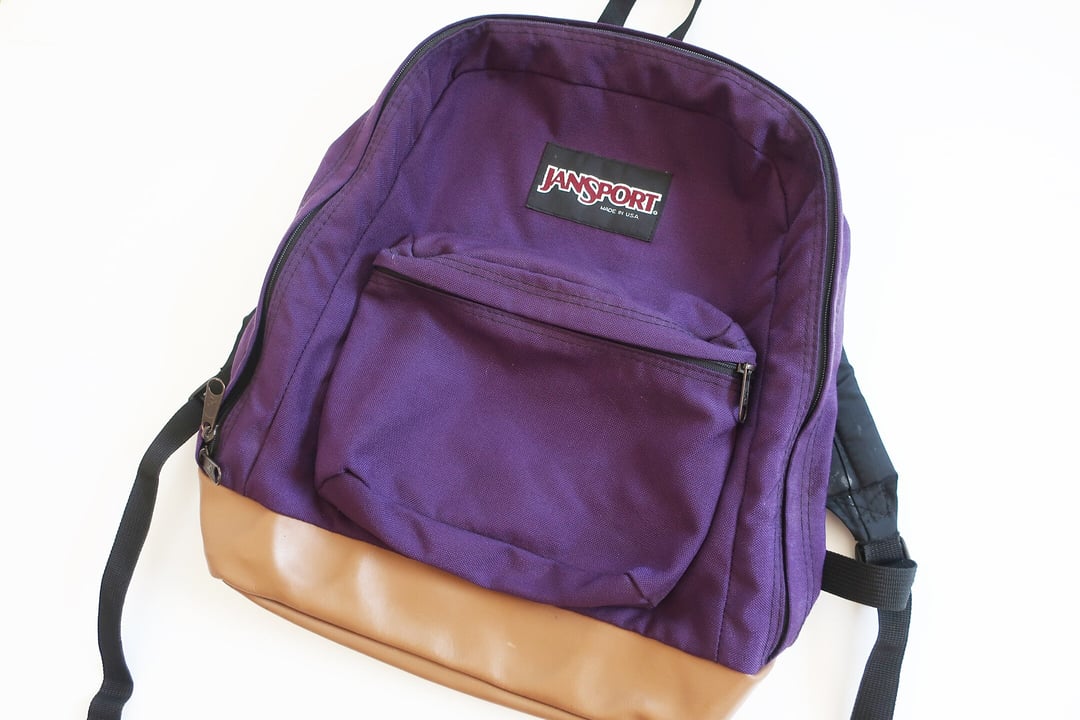 vintage backpack Jansport backpack 90s backpack 1990s purple Jansport Made Cardigan King Long Beach CA