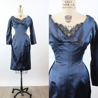 1950s GERTRUDE FRANK silk dress xs | new winter 