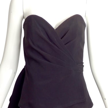 YVES SAINT LAURENT- 1990s Crepe Wrap Bustier Top, Size-6