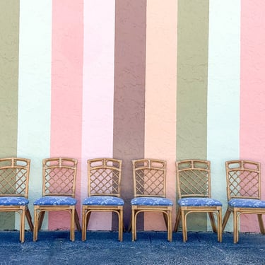 Set of Six Rattan Dining Chairs