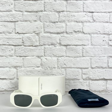 Prada 55mm Irregular Sunglasses, White