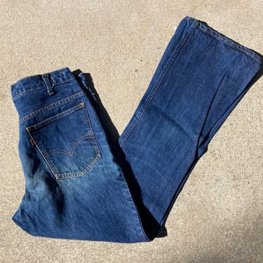 1974 Levis 646 Orange Tab Bell Bottom Talon Denim Jeans Measure 34 x 32.5 