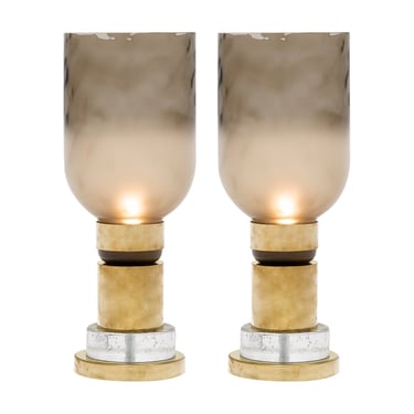 Murano Glass Smoke Urn Lamps