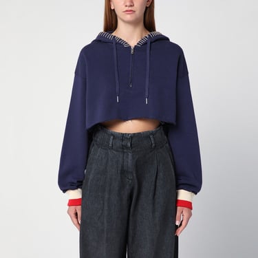 Golden Goose Blue Cropped Hoodie Women