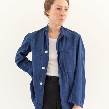 Vintage True Blue Cotton Overshirt | Corozo Buttons | Overdye Work Jacket | XS S 