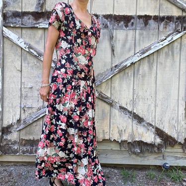 90s Laura Ashley Orange Floral Maxi Dress Small 6 | Milk Teeths - Long  Beach, CA | ATTIC