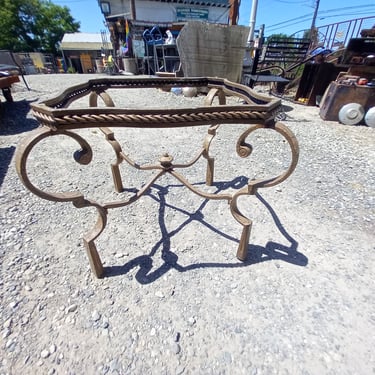 Ornate Wrought Iron Side Table, missing glass top