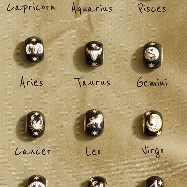 Zodiac Ceramic + Diamond Big Bead - By Special Order