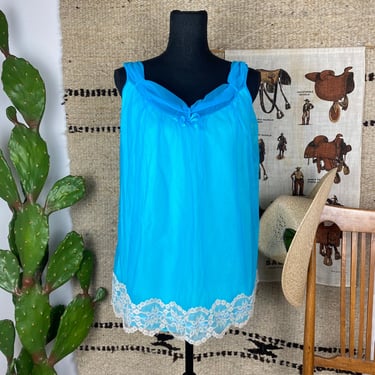 Vintage 50s/60s Blue Nylon Sheer Babydoll 