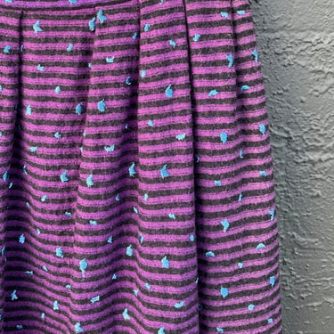 60s Purple Striped Midi Skirt