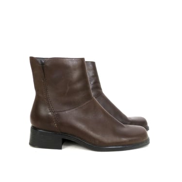 Vintage Bally Brown Leather Ankle Boots Side Zip | The  display picture 3