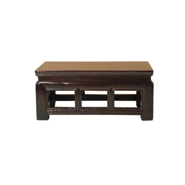 7" Oriental Brown Rectangular Bold Wood Display Stand Riser ST1015E 