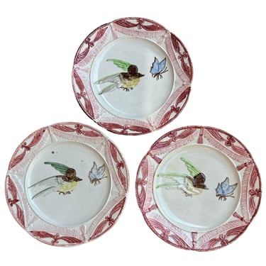 French Majolica Plates, S/3