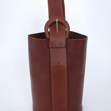 Crescioni Dune Leather Bucket Bag