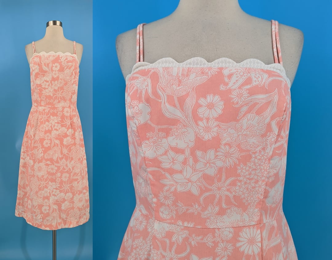 The Lilly Vintage 60s Lilly Pulitzer Small Pink Floral Midi