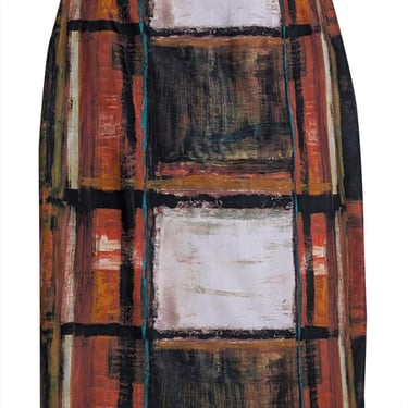 Lafayette 148 - Brown & Multi Color Print Skirt Sz 8