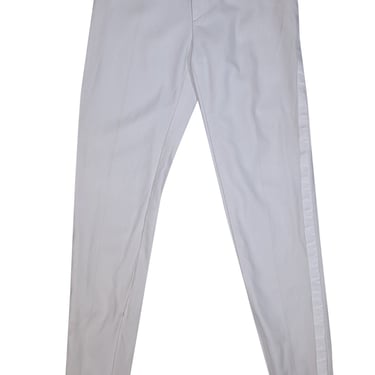 Yves Saint Laurent - Ivory Wool with Silk Trim Tapered Pant Sz 6