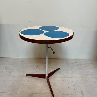 Vintage Adjustable Pedestal Table by Peter Pepper Products  Mid-Century Modern 