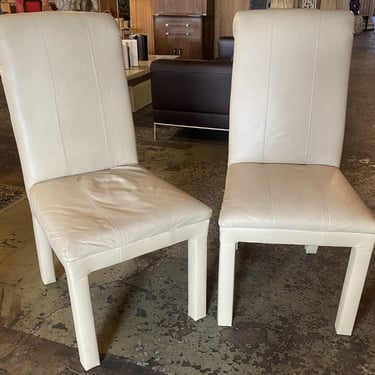 Creme Leather Style Chair