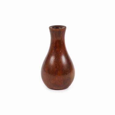 Small Wooden Vase Handmade Natural Wood Vintage Walnut 