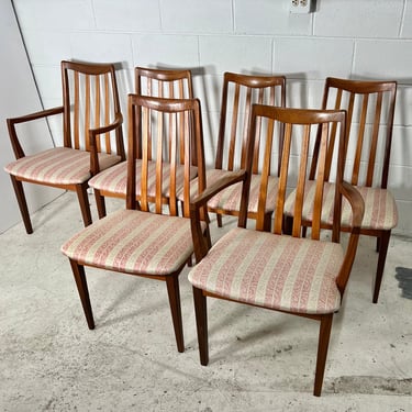 Set Of 6 Mid Century Modern Teak Chairs By G Plan Slat Back Including 2 With Arms 