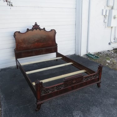 Chinese Chippendale Flame Mahogany Carved Full Size 4041