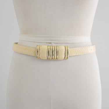 1980s/90s Cream Snakeskin Belt 