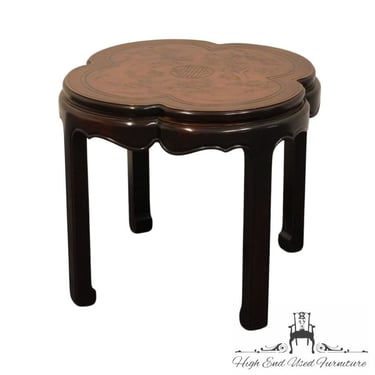 DREXEL HERITAGE Connoisseur Collection Asian Chinoiserie Style 26" Cloverleaf Accent End Table 168-300 