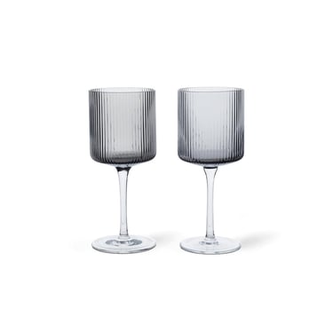 Ripple White Wine Glasses, Set of 2, Smoked