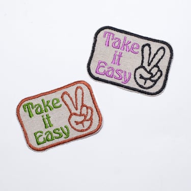 Retro Take it Easy 60s/70s Inspired Embroidered Patch 